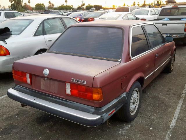 WBAAB6400H1686832 - 1987 BMW 325 E AUTO BURGUNDY photo 4