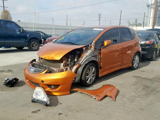 JHMGE8H52BC004663 - 2011 HONDA FIT SPORT ORANGE photo 2