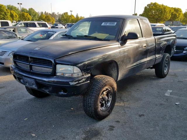 1B7GL22X1YS797600 - 2000 DODGE DAKOTA BLACK photo 2