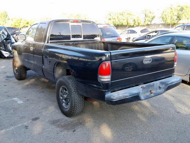 1B7GL22X1YS797600 - 2000 DODGE DAKOTA BLACK photo 3