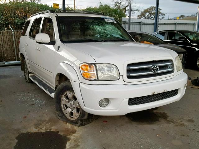 5TDZT38A11S042558 - 2001 TOYOTA SEQUOIA LI WHITE photo 1