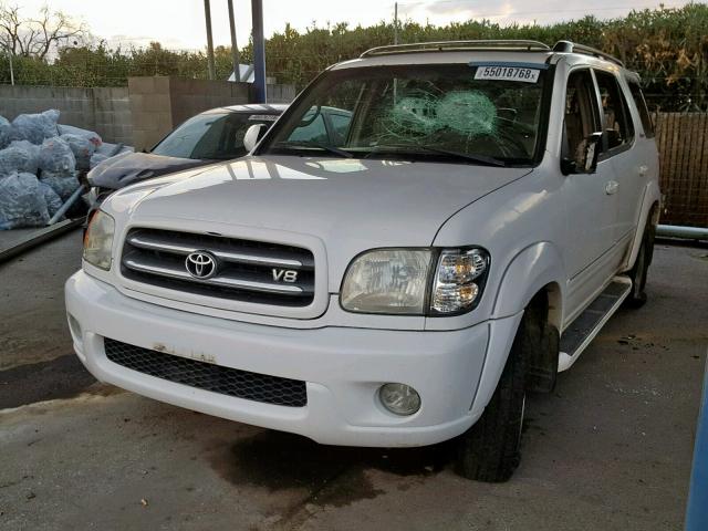 5TDZT38A11S042558 - 2001 TOYOTA SEQUOIA LI WHITE photo 2