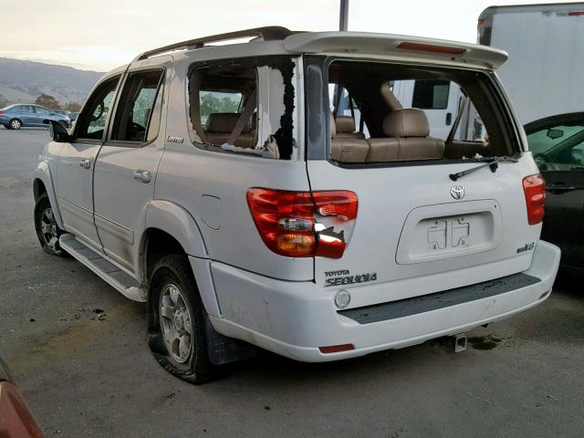 5TDZT38A11S042558 - 2001 TOYOTA SEQUOIA LI WHITE photo 3