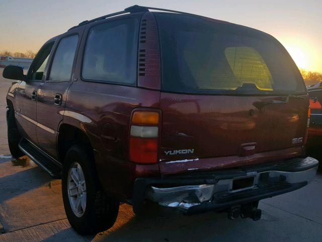 1GKEC13Z83R290909 - 2003 GMC YUKON MAROON photo 3