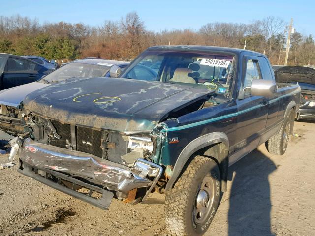 1B7GG23Y1SS184301 - 1995 DODGE DAKOTA GREEN photo 2