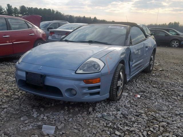 4A3AE45G04E052219 - 2004 MITSUBISHI ECLIPSE SP BLUE photo 2