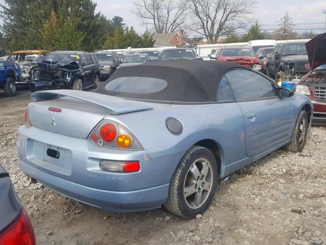 4A3AE45G04E052219 - 2004 MITSUBISHI ECLIPSE SP BLUE photo 4