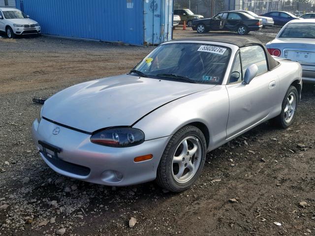 JM1NB353310208721 - 2001 MAZDA MX-5 MIATA SILVER photo 2