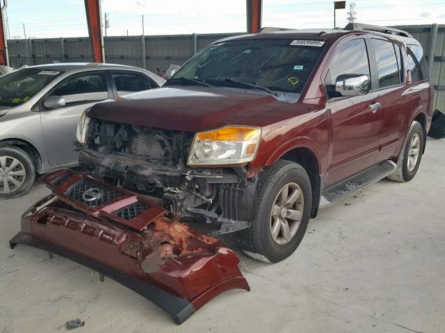 5N1BA0ND4AN611635 - 2010 NISSAN ARMADA SE BURGUNDY photo 2