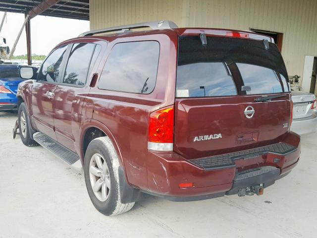 5N1BA0ND4AN611635 - 2010 NISSAN ARMADA SE BURGUNDY photo 3