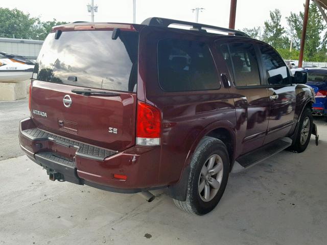 5N1BA0ND4AN611635 - 2010 NISSAN ARMADA SE BURGUNDY photo 4