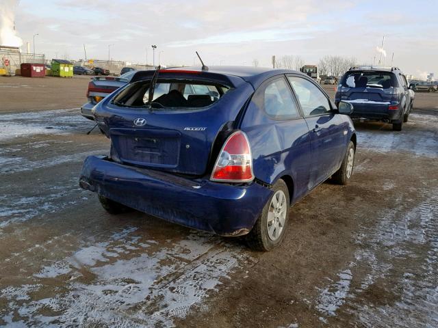 KMHCN3BC2AU185357 - 2010 HYUNDAI ACCENT SE BLUE photo 4