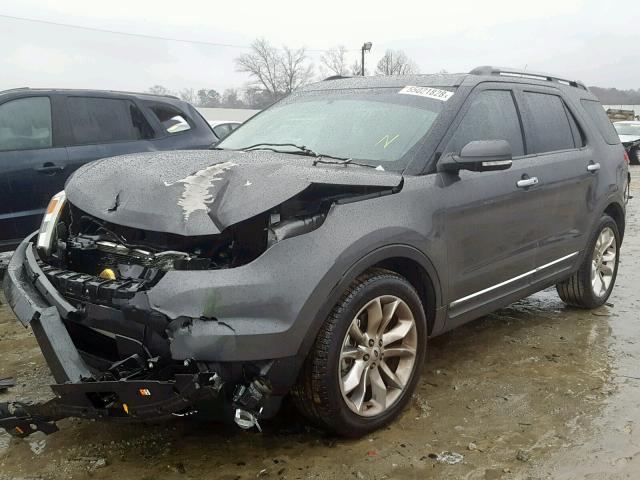 1FM5K7F82FGB15801 - 2015 FORD EXPLORER L GRAY photo 2