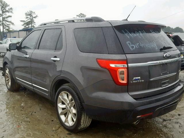 1FM5K7F82FGB15801 - 2015 FORD EXPLORER L GRAY photo 3