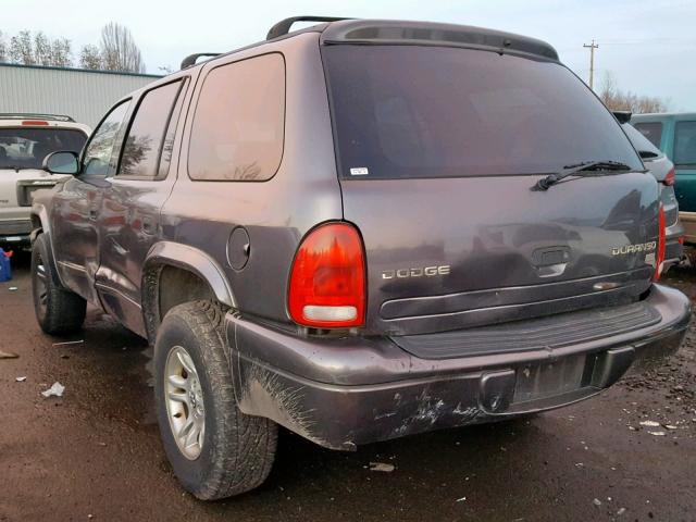 1D4HS48N53F576479 - 2003 DODGE DURANGO SL CHARCOAL photo 3