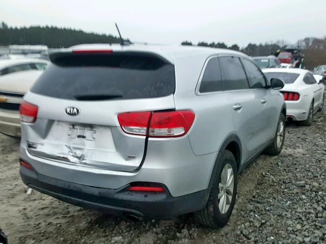 5XYPG4A35GG028343 - 2016 KIA SORENTO LX SILVER photo 4