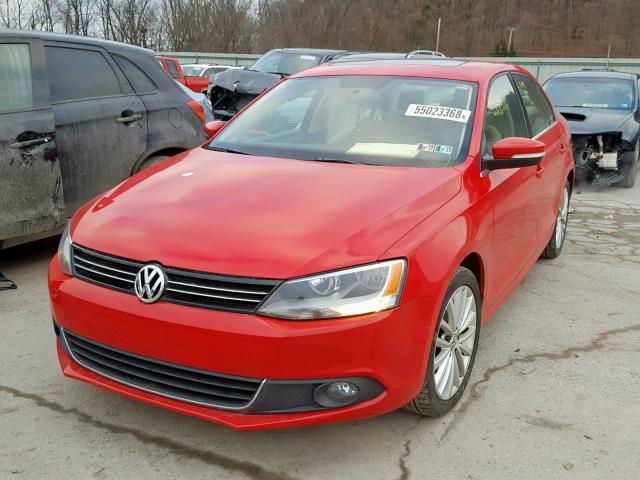 3VWLZ7AJ6BM354556 - 2011 VOLKSWAGEN JETTA SEL RED photo 2