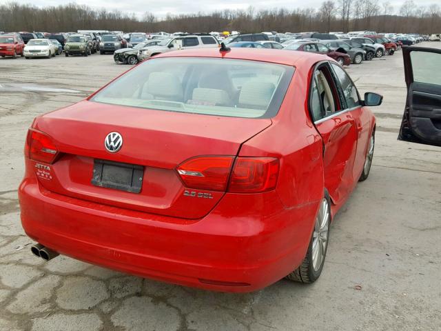 3VWLZ7AJ6BM354556 - 2011 VOLKSWAGEN JETTA SEL RED photo 4