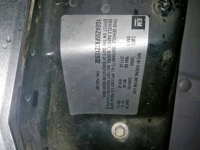 1G8AJ55F86Z185263 - 2006 SATURN ION LEVEL GRAY photo 10
