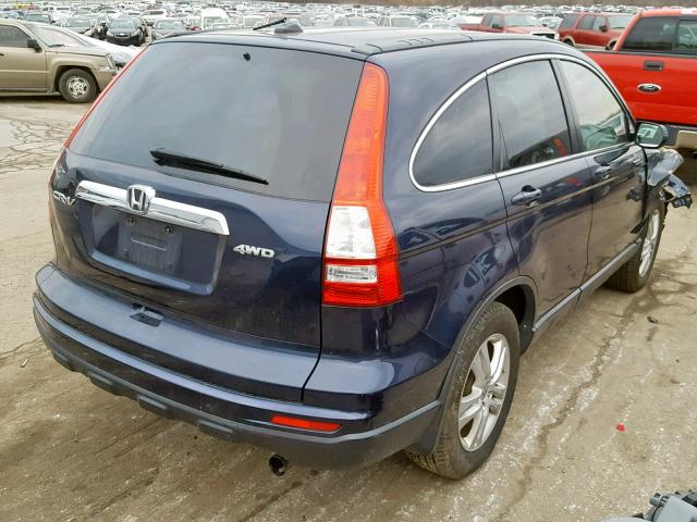 JHLRE4H76AC002680 - 2010 HONDA CR-V EXL BLUE photo 4