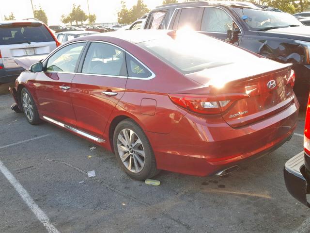 5NPE34AF2GH410559 - 2016 HYUNDAI SONATA SPO RED photo 3