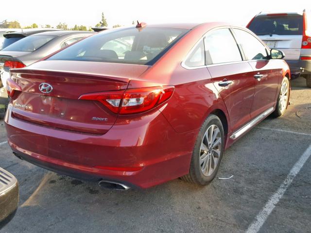 5NPE34AF2GH410559 - 2016 HYUNDAI SONATA SPO RED photo 4