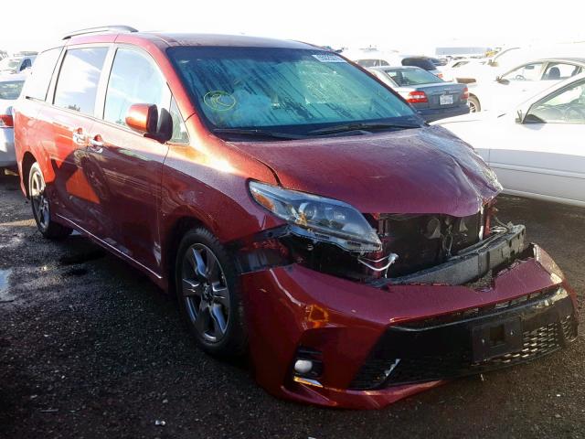 5TDXZ3DC7JS909586 - 2018 TOYOTA SIENNA SE BURGUNDY photo 1