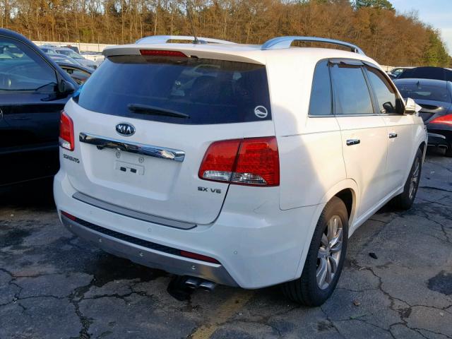 5XYKW4A2XDG364103 - 2013 KIA SORENTO SX WHITE photo 4