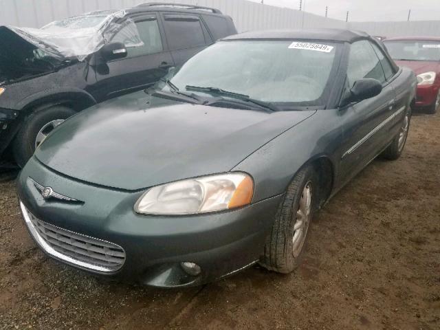 1C3EL55R12N265747 - 2002 CHRYSLER SEBRING LX GREEN photo 2