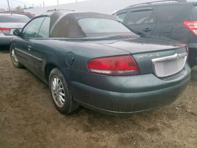 1C3EL55R12N265747 - 2002 CHRYSLER SEBRING LX GREEN photo 3