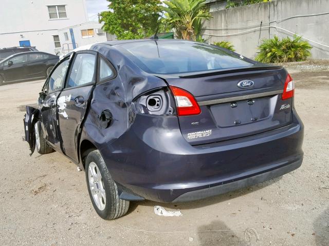 3FADP4BJ9DM110757 - 2013 FORD FIESTA SE GRAY photo 3