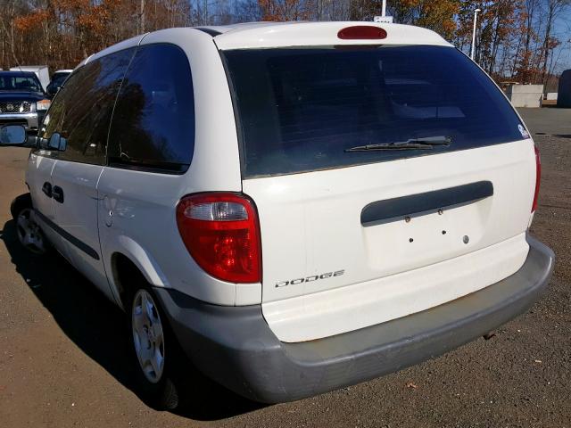 1B4GP25B42B694714 - 2002 DODGE CARAVAN SE WHITE photo 3