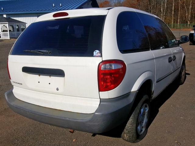 1B4GP25B42B694714 - 2002 DODGE CARAVAN SE WHITE photo 4