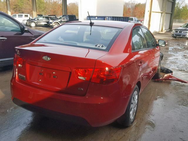 KNAFU4A26A5165221 - 2010 KIA FORTE EX BURGUNDY photo 4