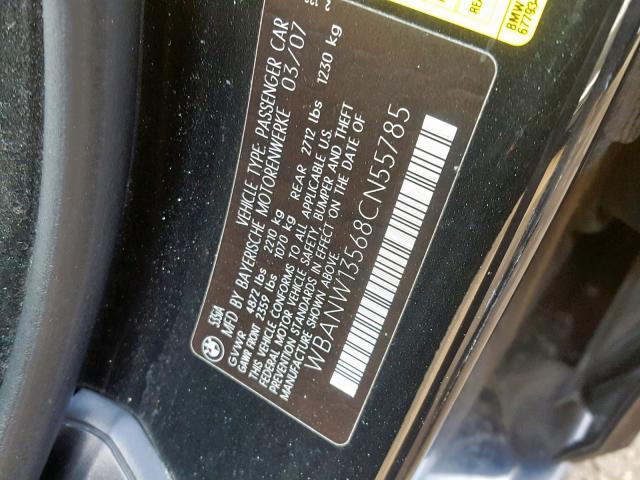 WBANW13568CN55785 - 2008 BMW 535 I BLACK photo 10