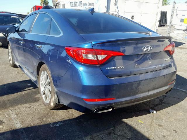 5NPE34AFXHH579486 - 2017 HYUNDAI SONATA SPO BLUE photo 3