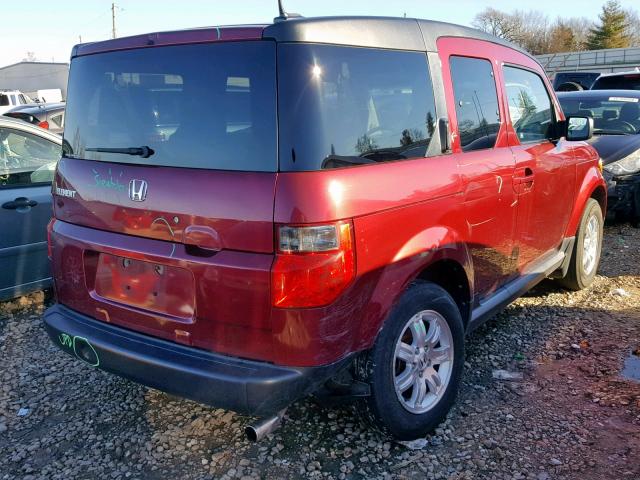 5J6YH28766L025916 - 2006 HONDA ELEMENT EX MAROON photo 4