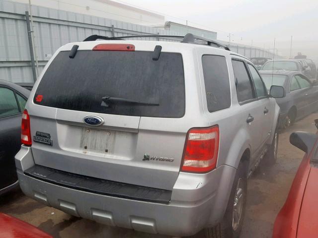 1FMCU49329KA48909 - 2009 FORD ESCAPE HYB SILVER photo 4