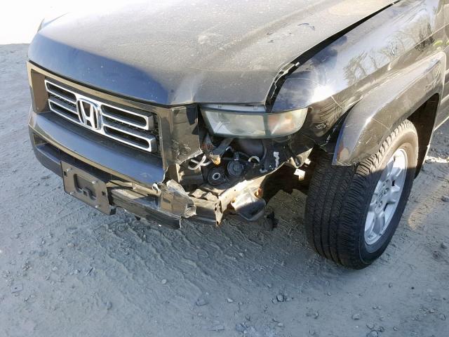 2HJYK16587H505467 - 2007 HONDA RIDGELINE BLACK photo 9