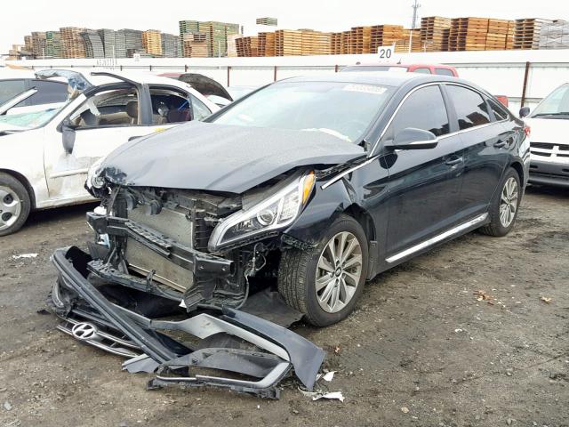 5NPE34AFXHH443164 - 2017 HYUNDAI SONATA SPO BLACK photo 2