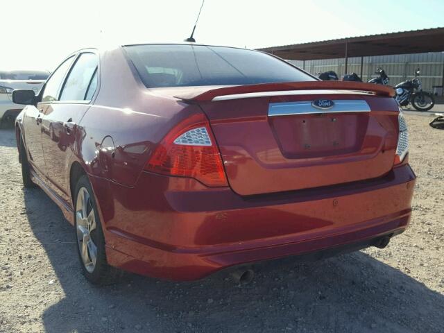 3FAHP0KC0AR349267 - 2010 FORD FUSION SPO RED photo 3