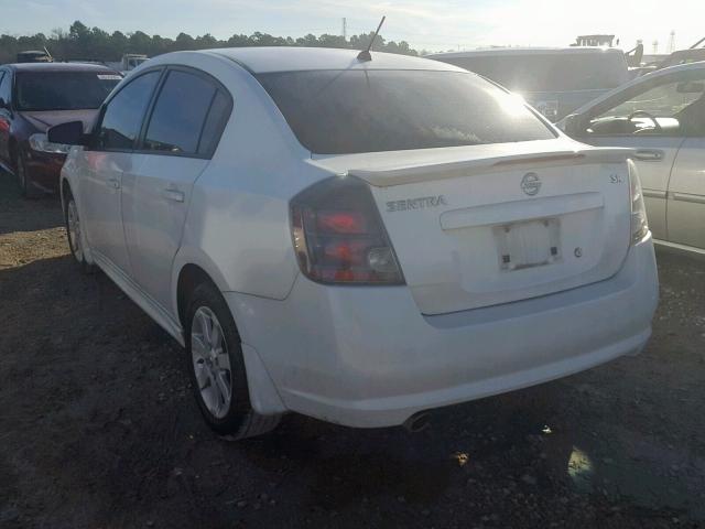 3N1AB6AP5CL685796 - 2012 NISSAN SENTRA 2.0 WHITE photo 3