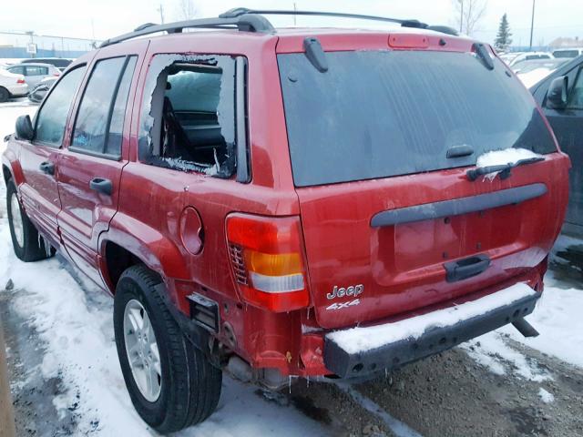 1J4GW48S94C268800 - 2004 JEEP GRAND CHER RED photo 3