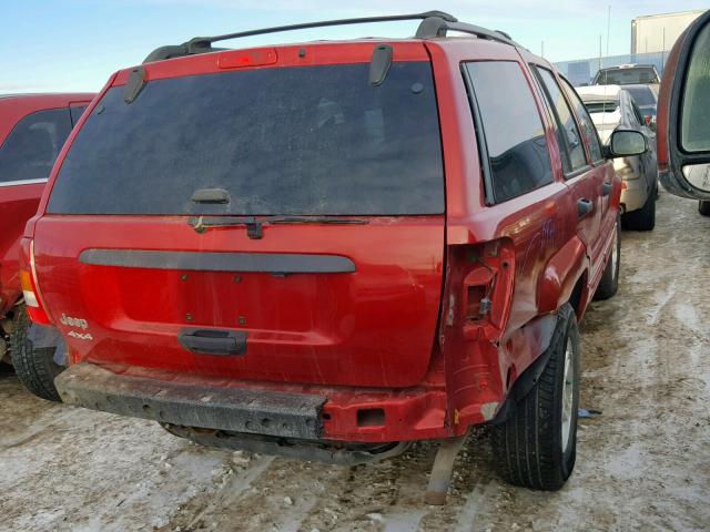 1J4GW48S94C268800 - 2004 JEEP GRAND CHER RED photo 4