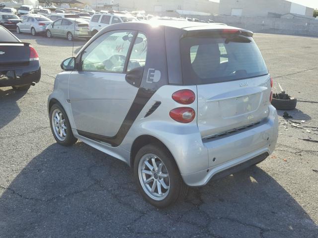 WMEEJ9AA9EK798140 - 2014 SMART FORTWO ELE GRAY photo 3