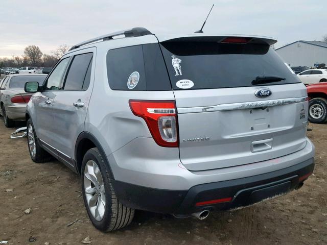 1FM5K8F87FGA72658 - 2015 FORD EXPLORER L SILVER photo 3