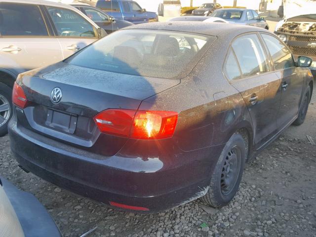 3VW2K7AJ7EM376960 - 2014 VOLKSWAGEN JETTA BASE BLACK photo 4