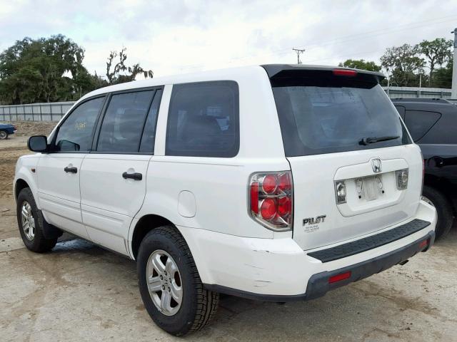 5FNYF28136B048256 - 2006 HONDA PILOT LX WHITE photo 3