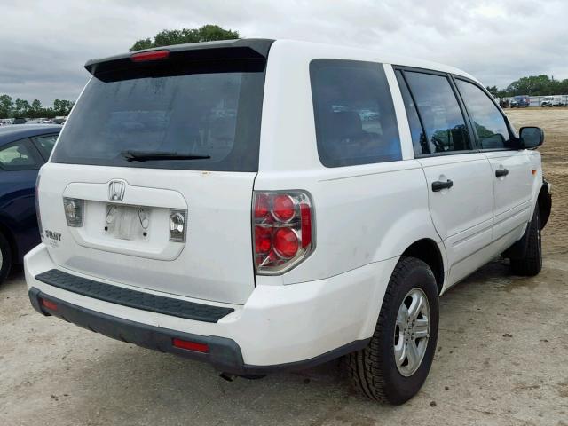 5FNYF28136B048256 - 2006 HONDA PILOT LX WHITE photo 4