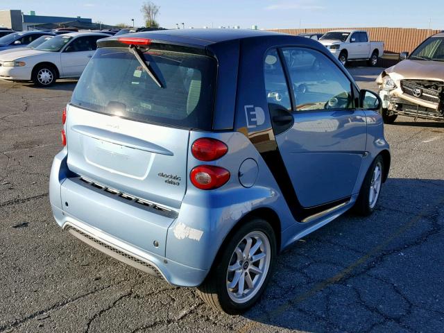 WMEEJ9AA6EK778198 - 2014 SMART FORTWO ELE BLUE photo 4